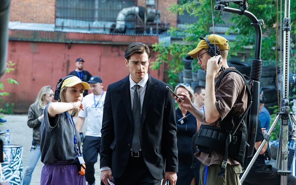 Кадр со съемок сериала «Черная любовь»